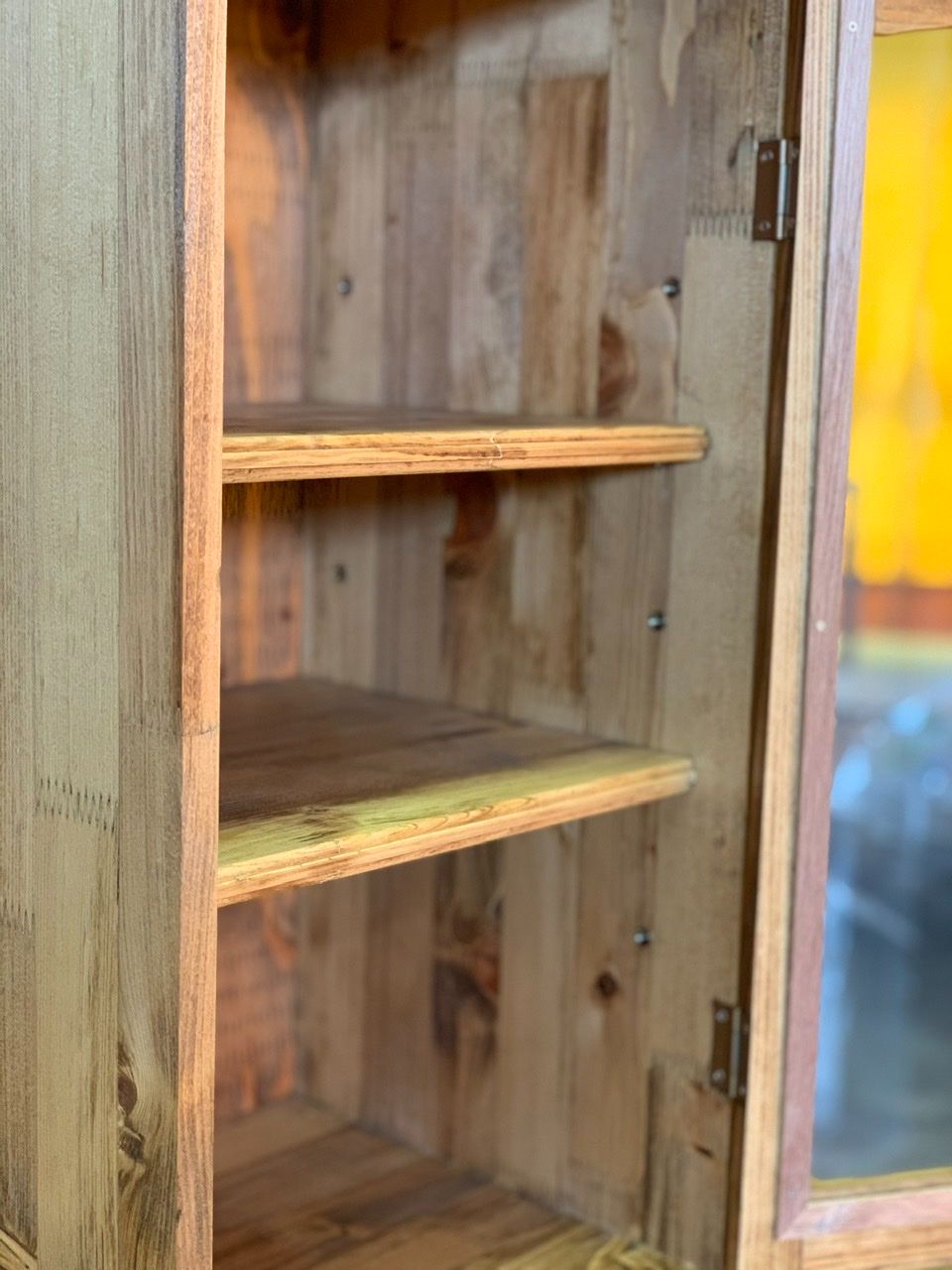 ガラスキャビネットA ガラスショーケース 食器棚 カフェシェルフ 木材