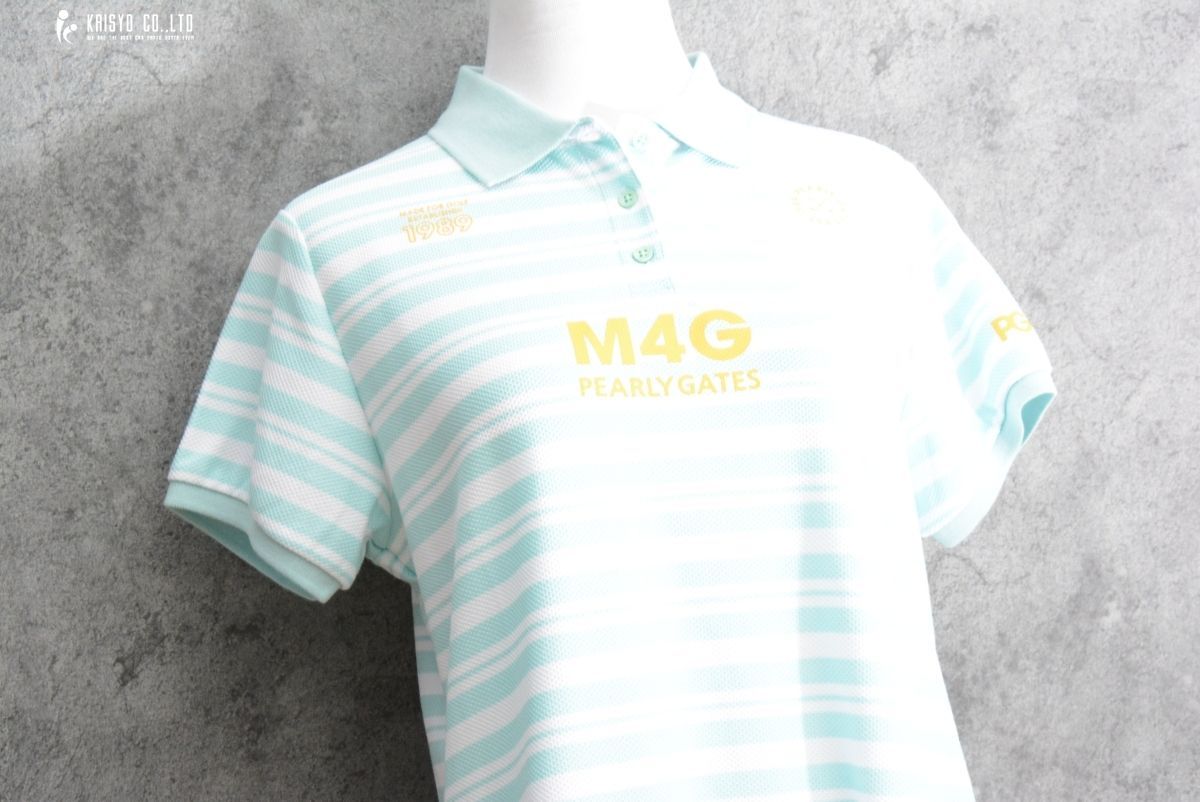 立体的な ♥品 レディース パーリーゲイツ PEARLY GATES レディース ワンピース ボーダー柄 ホワイト|ブルー サイズ2 055-3224612