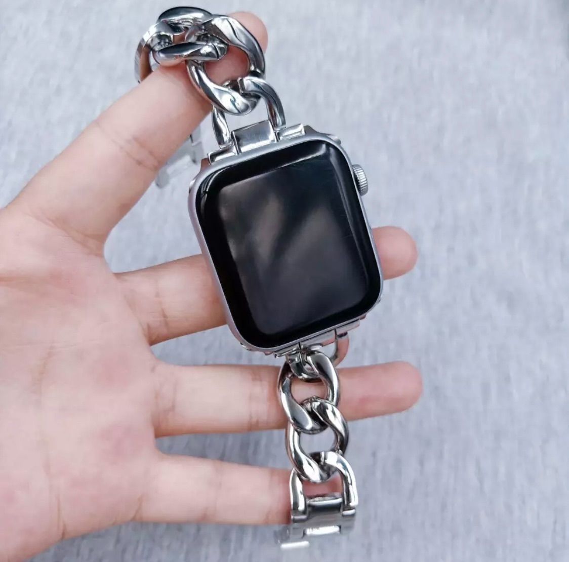 マルジェラ　ウォッチベルトモチーフ　リング Apple Watch リングベルト シルバー ラバーバンド アップル