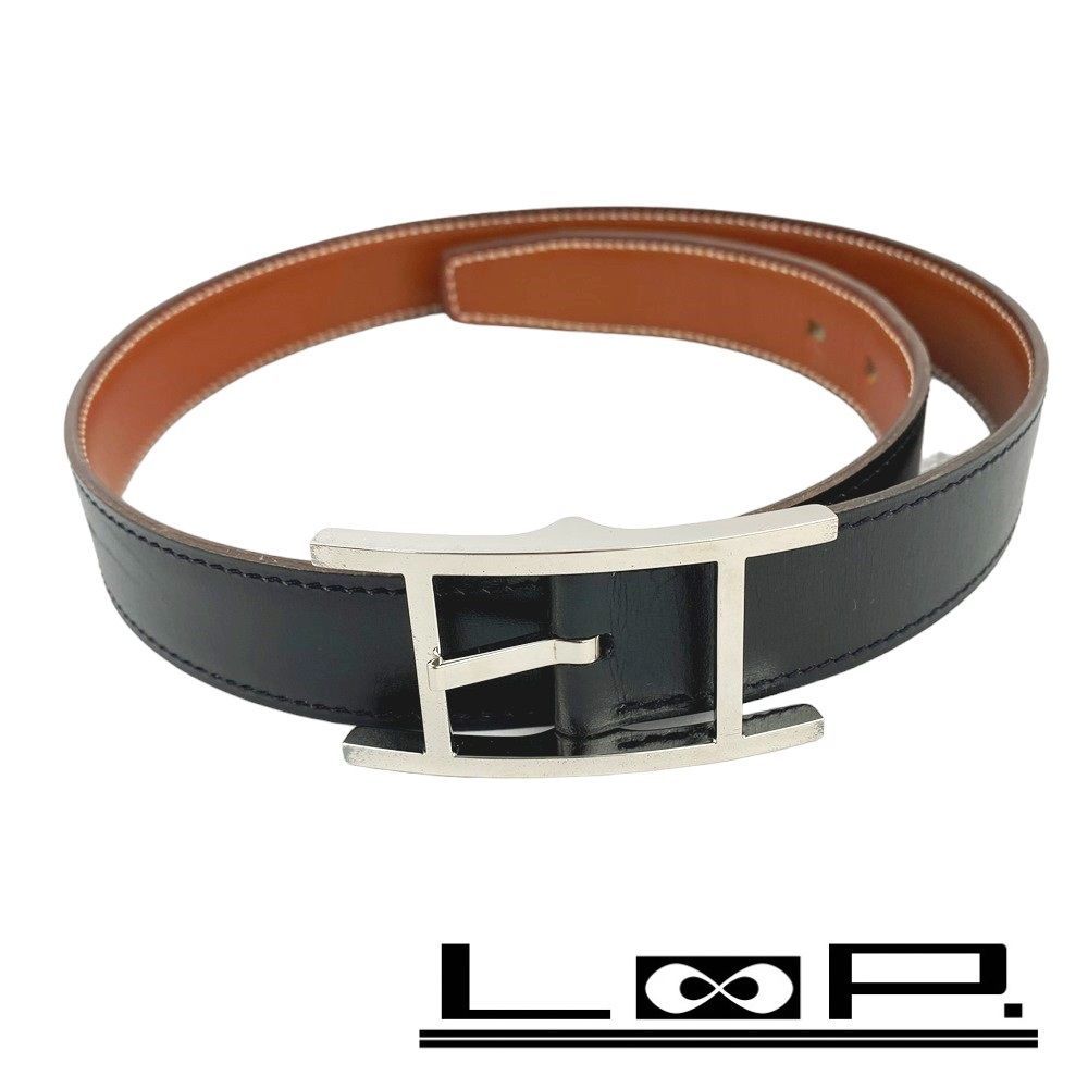 □美品□ エルメス アピ ベルト リバーシブル ブラック ブラウン