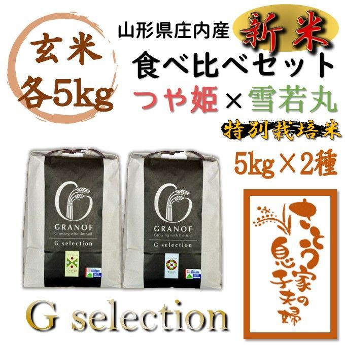 新米 山形県庄内産 食べ比べセット 玄米10kg Ｇセレクション