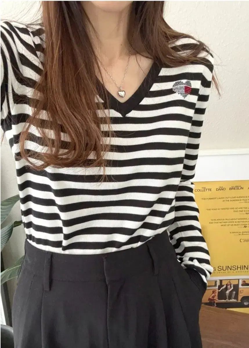 Tommy Hilfiger トミーヒルフィガー ストライプ ストーンハート セーター S