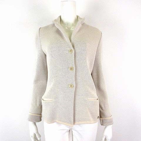 ファルコネーリ FALCONERI イタリア製 ジャケット ブレザー ウール ハニカム ニット S アイボリー ベージュ