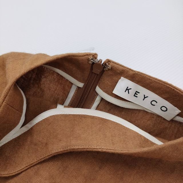 KEYCO 遠州織物 ノースリーブトップス 11816 サイズ38 リネン ブラウス シャツ ブラウン レディース キーコ【中古】5-0908S♪ KEYCO 遠州織物 ノースリーブトップス 11816 サイズ38 リネン ブラウス