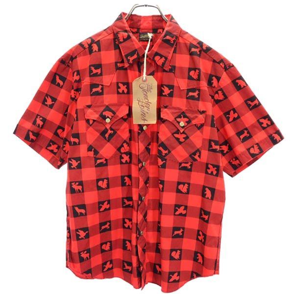 未使用 テンダーロイン アニマル柄 半袖 ウエスタンシャツ M 赤