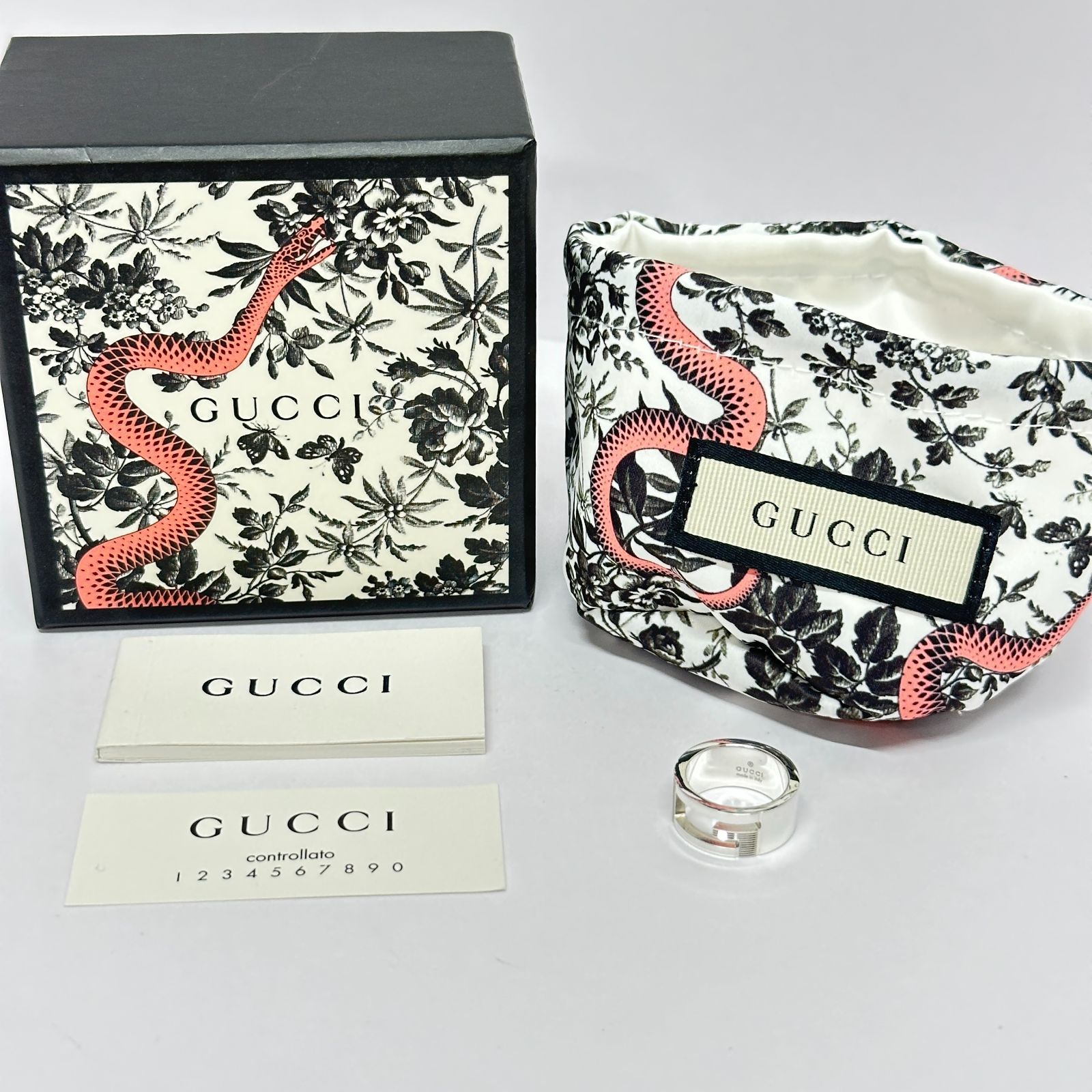 極美品 GUCCI グッチ ブランデッド Gリング ロゴ SV925 シルバー
