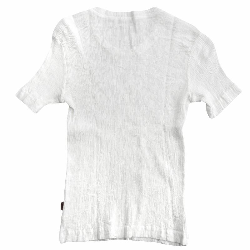 美品 19ss ハート イッセイミヤケ HaaT ISSEY MIYAKE 製品染め加工 プリーツ Tシャツ カットソー 半袖 京ちぢみ 