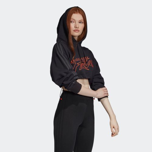 (アディダスオリジナルス) adidas Originals アディダス × フィオルッチ コラボ スエットパーカー フーディ レディース FIORUCCI x ADIDAS WOMEN SWEATSHIRT ED8776 BLACK