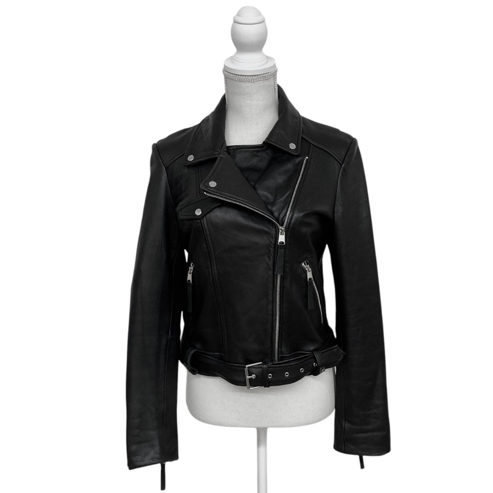 ZARA 羊革 シープレザー ライダースジャケット 黒 42 L ZARA 羊革 シープレザー ライダースジャケット 黒 42 L ZARA 羊革