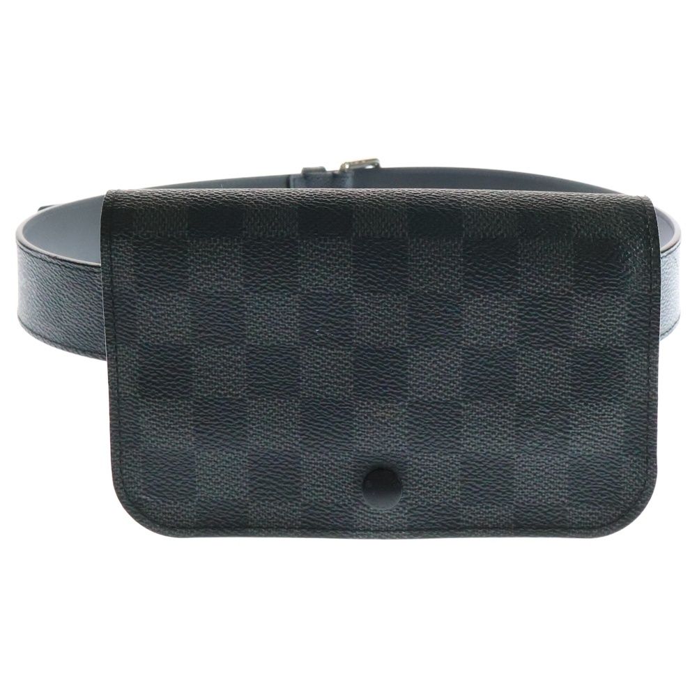 LOUIS VUITTON ルイヴィトン ダミエグラフィット サンチュールポシェットオム ウエストバッグ ボディバッグ ブラック シルバー金具 PVC M6837