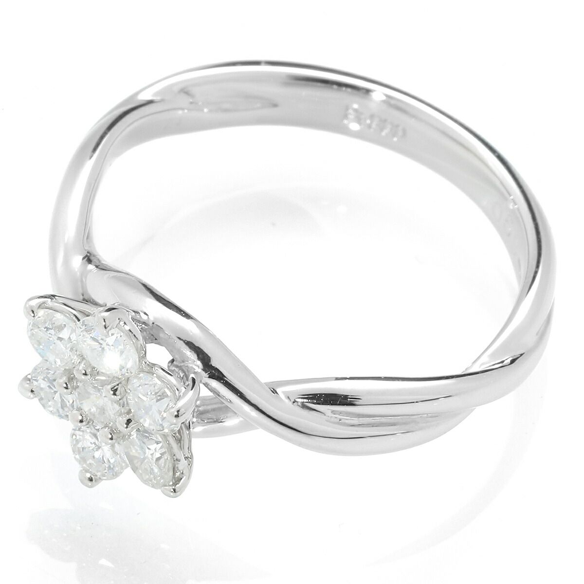 フラワーデザインリング SIクラス 7P 指輪 ダイヤモンド 0.5ct Pt900  