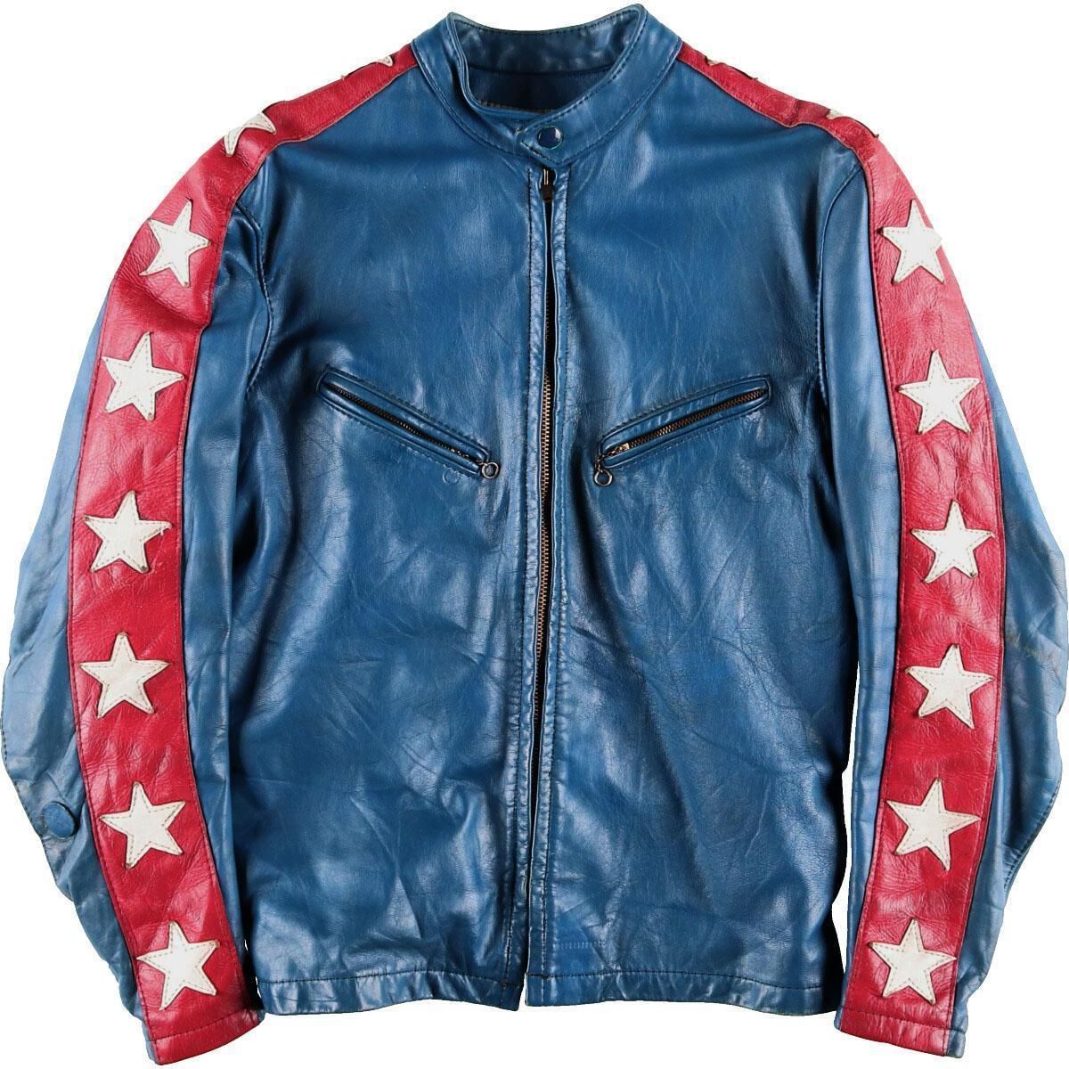 古着 60年代 ベイツ Bates シングルライダースジャケット メンズM 
