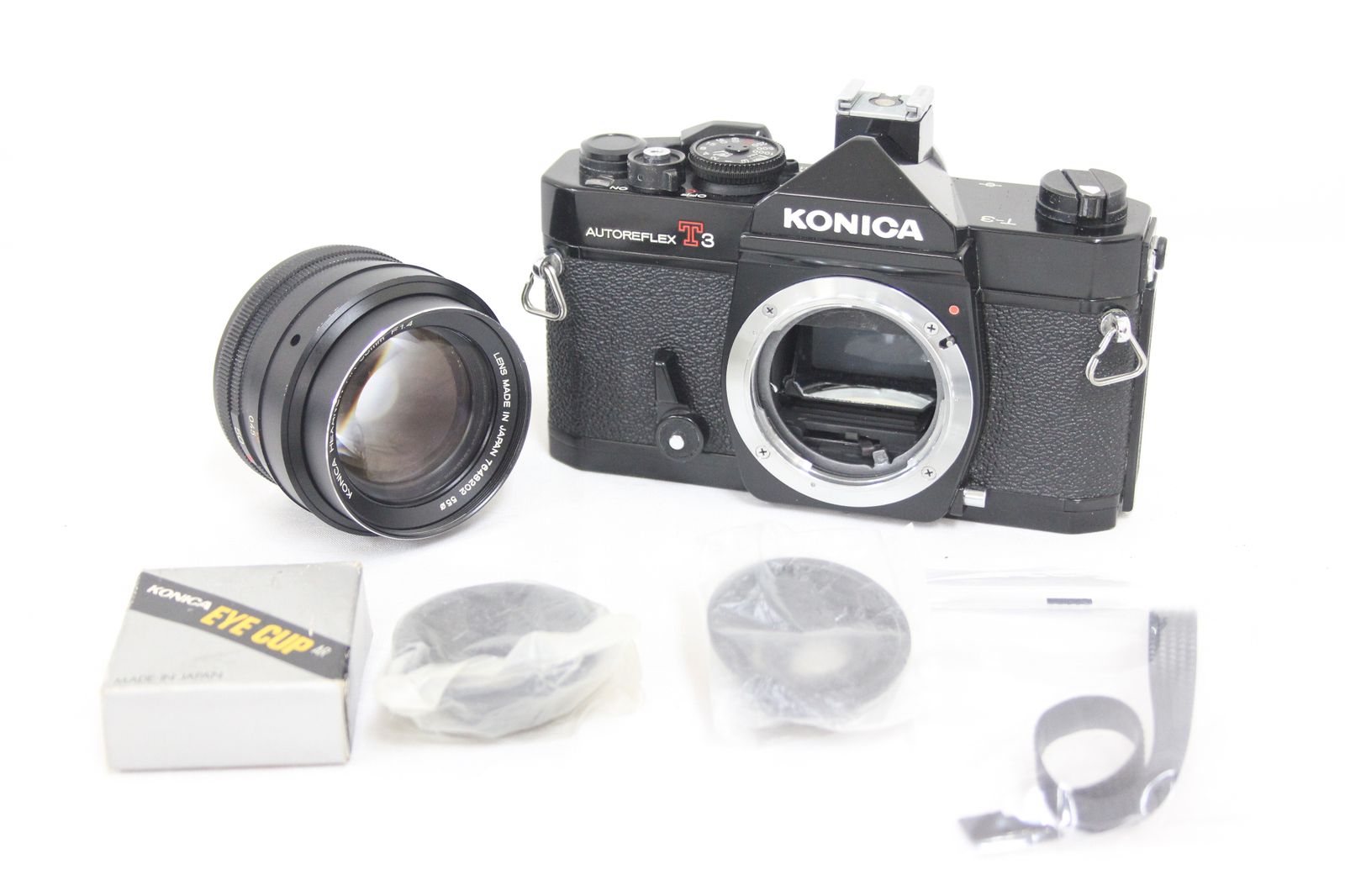 返品保証】 コニカ KONICA AUTOREFLEX T3 ブラック HEXANON AR 50mm F1.4 アイキャップ付き ボディレンズセット  v8444 - メルカリ