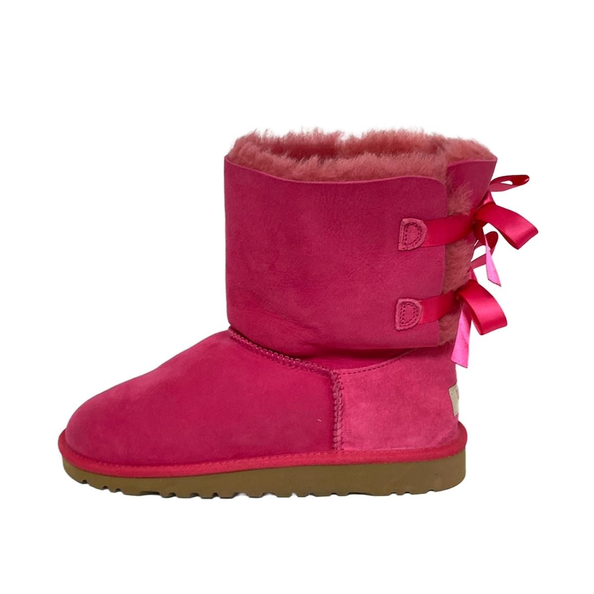 UGG アグ ショートブーツ 24 レディース ベイリーボウ 3280 ピンク リボン ムートン