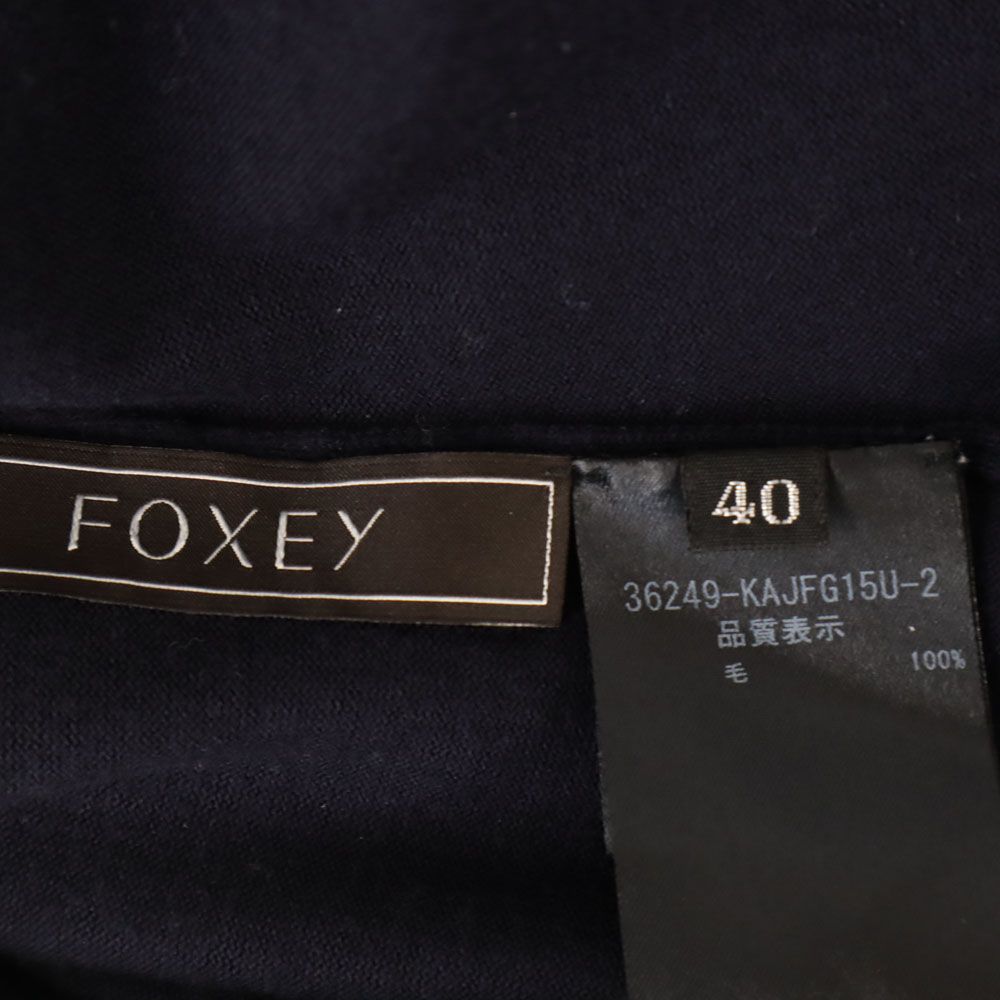 FOXEY - 古着 FOXEY フォクシー 7分袖 ニットカーディガン 40 ネイビー レディース フォクシー 日本製 7分袖 ニットカーディガン 40 ネイビー FOXEY