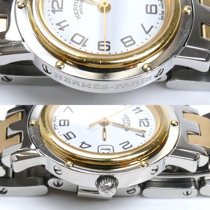 HERMES エルメス クリッパー 腕時計 電池式 CL4.220 レディース 中古  
