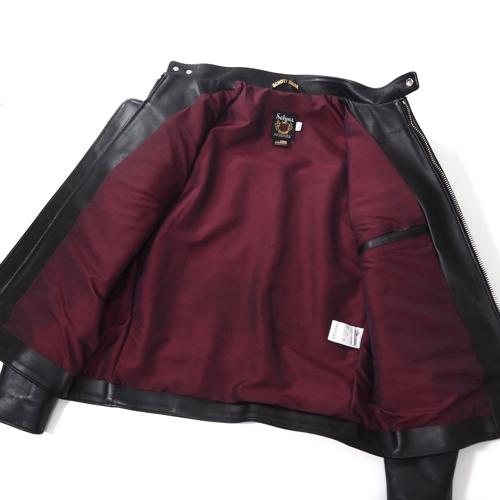 △美品 ショット Schott USA製 現行 641XX シングル レザー ライダース 