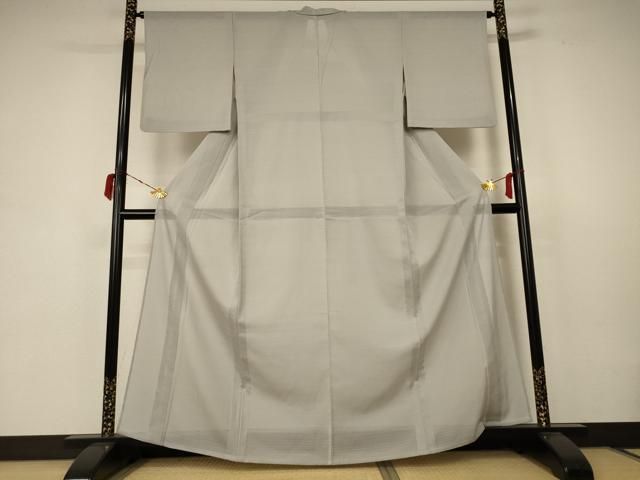 平和屋着物 夏物 色無地 絽 絹鼠色 正絹 AABB6777jd