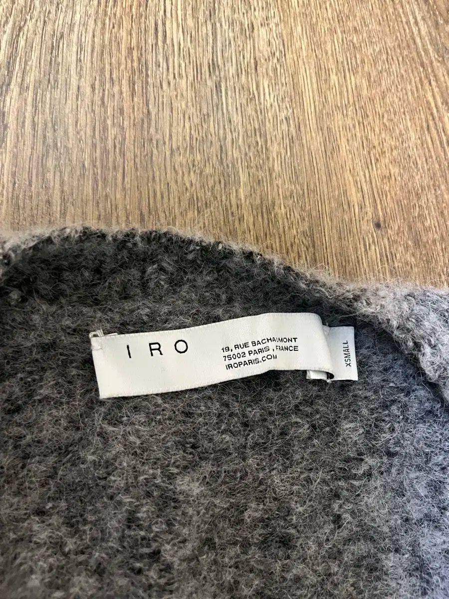  XS IRO イロ シャーリング Vネック ニット グレー 長袖 ニット セーター