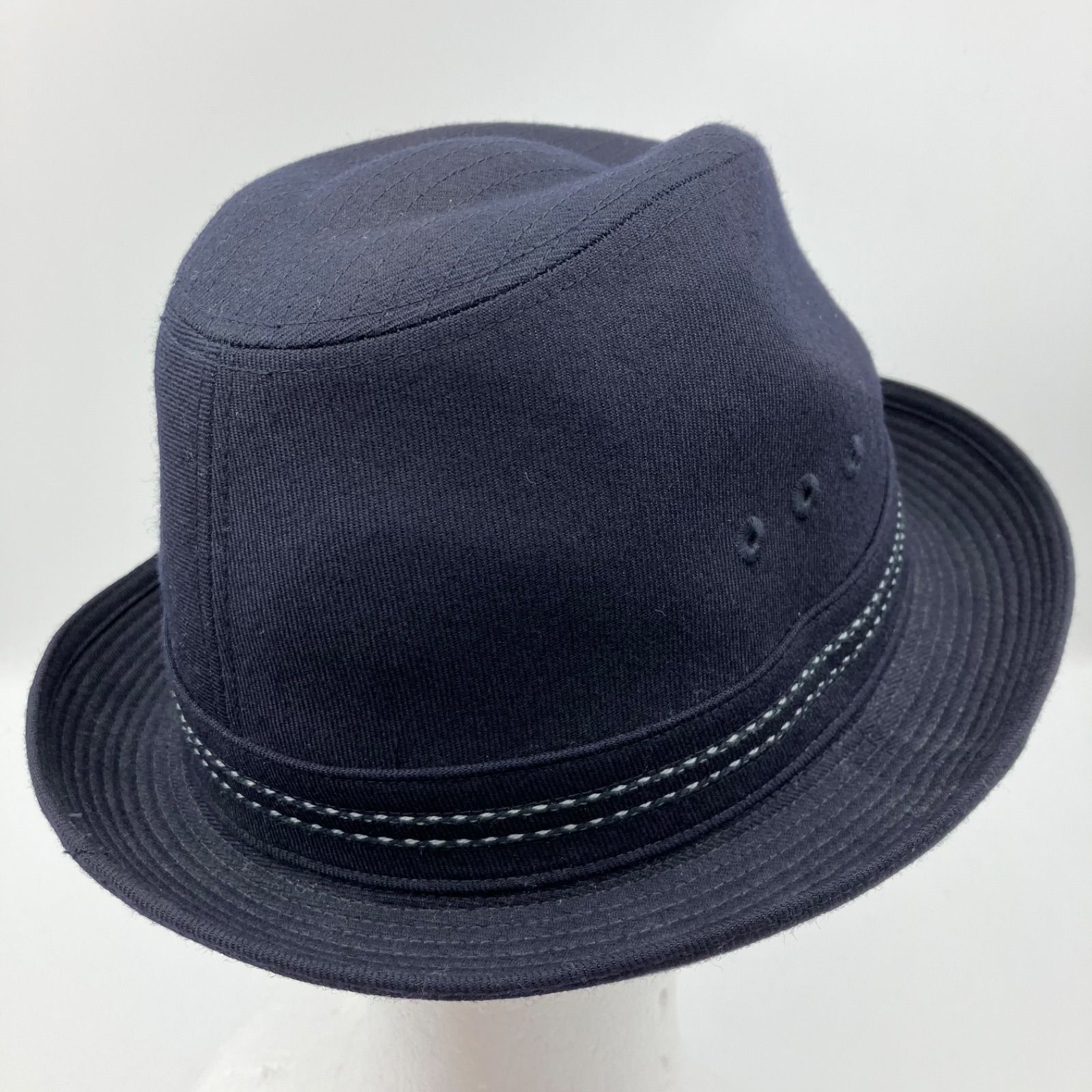 【美品】 ボルサリーノ Borsalino 中折れ ハット チェック　ウール Borsalino ボルサリーノ ウールハット 中折れ フェザー 帽子