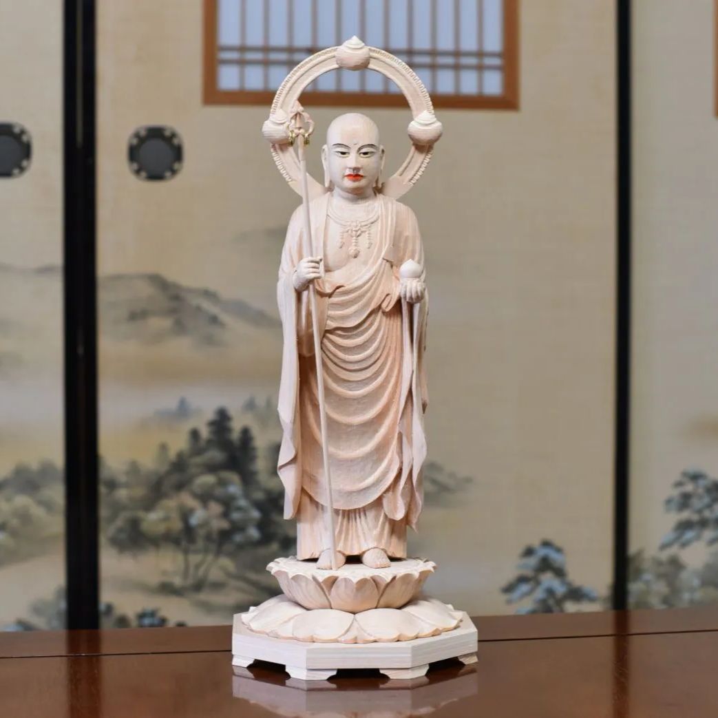 根付 桃を持つ福禄寿 寿老人 福神 木彫り 手彫 在銘あり 根付 桃