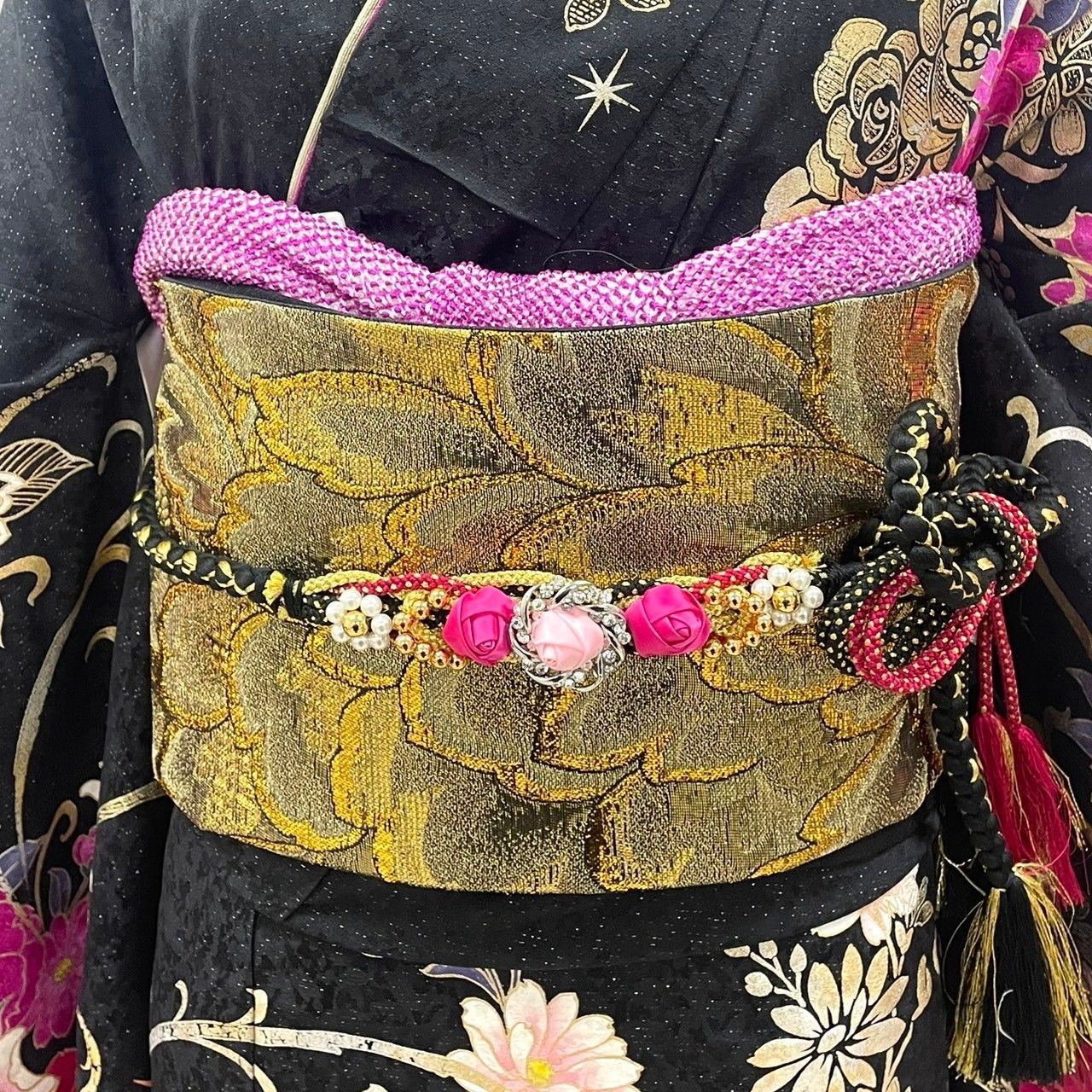 絞り 刺繍 金彩 花模様 鹿の子 振袖 着物 013a p （振袖 − 商品一覧  