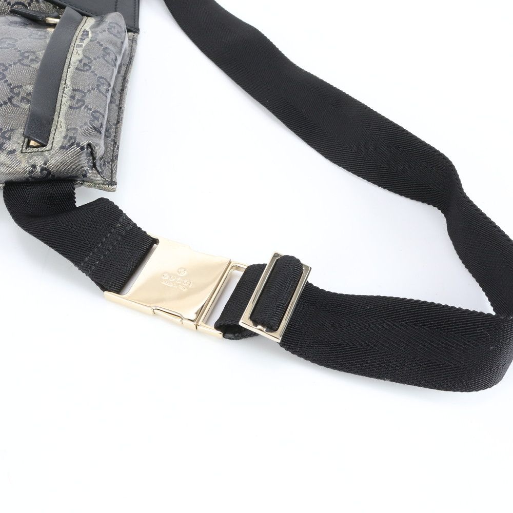 美品 グッチ GG スプリーム 28566 レザー ウエスト バッグ 斜め掛け