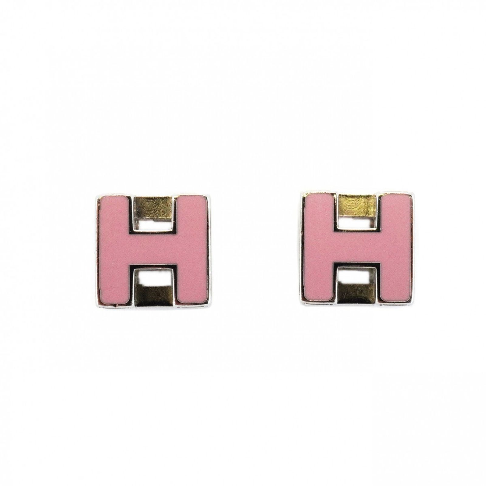 HERMES エルメス Hキューブ ピアス ピンク エルメス(Hermes) エルメス ピアス Hキューブ カージュド