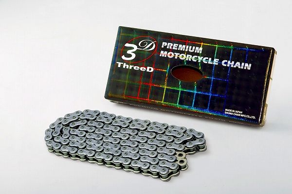 EKチェーン/江沼チェーン レーシングチェーン ThreeD/スリード カワサキ ニンジャ ZX-6R/RR 600cc 2003年～2004年 シルバー 520 108L 継手：MLJ 520R/3D(CR;-)