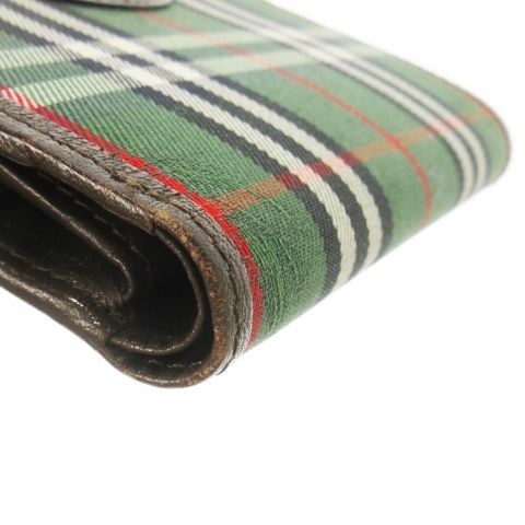 バーバリー 二つ折り財布 ダークグリーン 【希少】 Burberrys バーバリー BURBERRY 財布 二つ折り財布 ラウンドファスナー