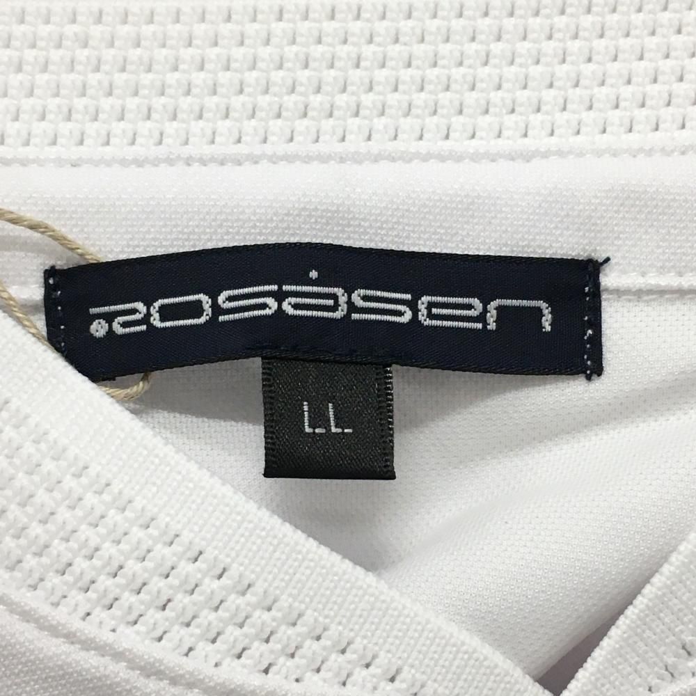 新品】ロサーセン 半袖ポロシャツ 白 襟・袖口メッシュニット 胸