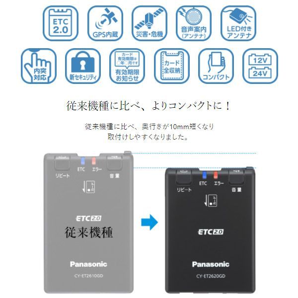 PanasonicパナソニックCY-ET2620GD単体発話型ETC2.0車載器GPS内蔵/災害