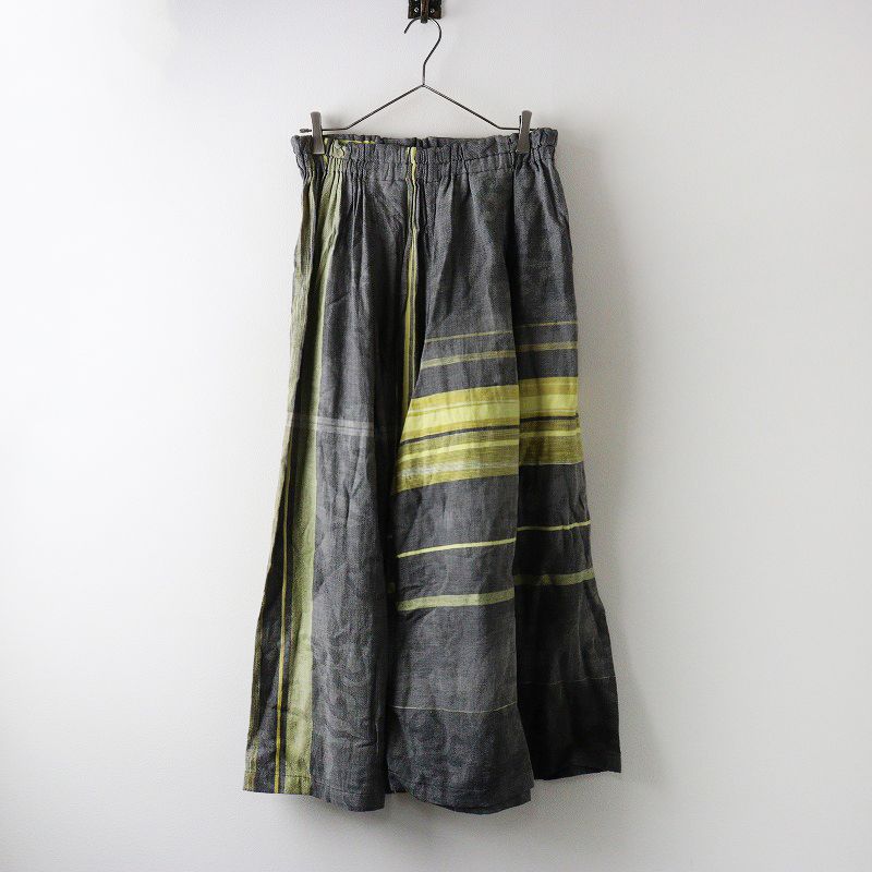 タマキニイメ tamakiniime 玉木新雌 wide pants LONG ワイドパンツ ロング /グレー イエロー 薄手 ジャガード 【2400014549102】
