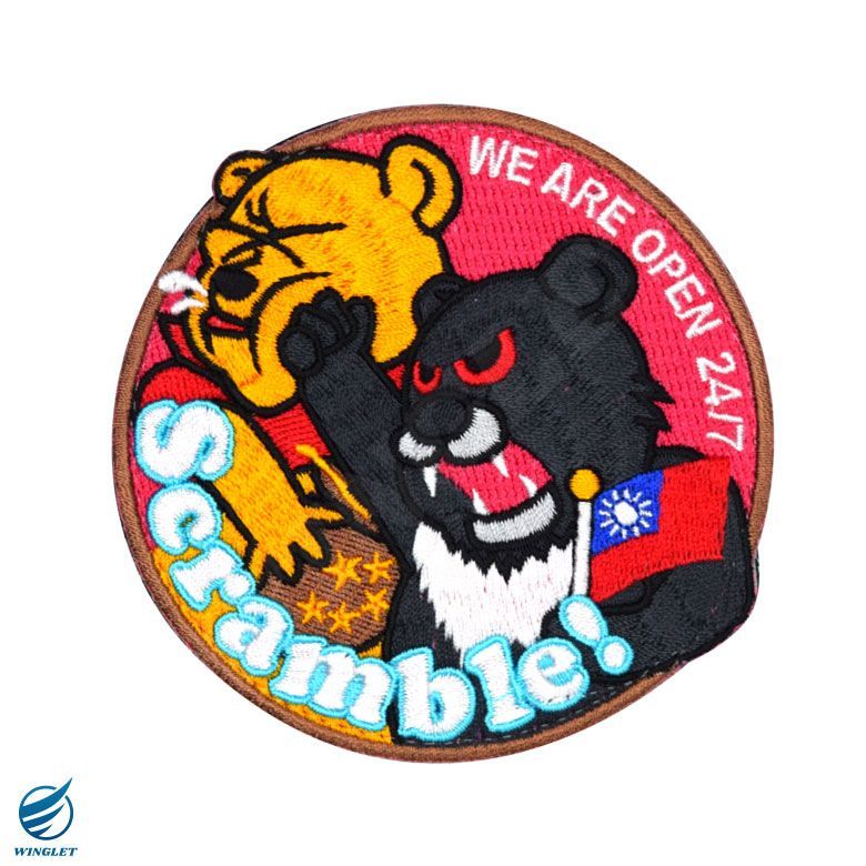 TAIWAN BLACK BEAR SCRAMBLE パッチ Red / Blue セット 両面