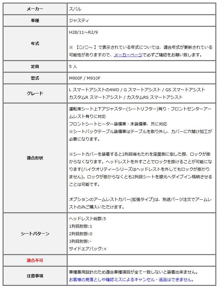 Clazzio クラッツィオ シートカバー ストリームステッチ ジャスティ M900F | M910F H28|11～R2|9 ET-1160