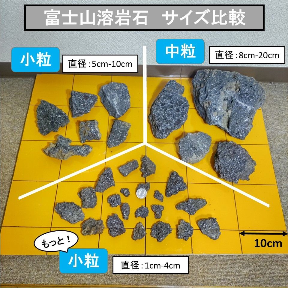 富士山溶岩石 【小粒】 6kg 50-100mm 黒色 アクアリウム 水槽 盆栽