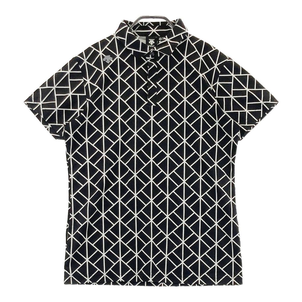 サイズ L DESCENTE GOLF デサントゴルフ 半袖ポロシャツ 総柄 ブラック系 240101535159 ゴルフウェア メンズ ストスト