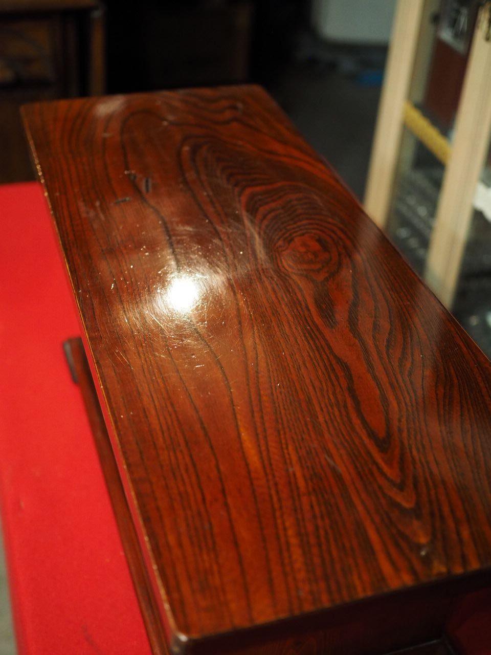 な欅杢の小型ローボード 昭和初期 古録展 品番H1455