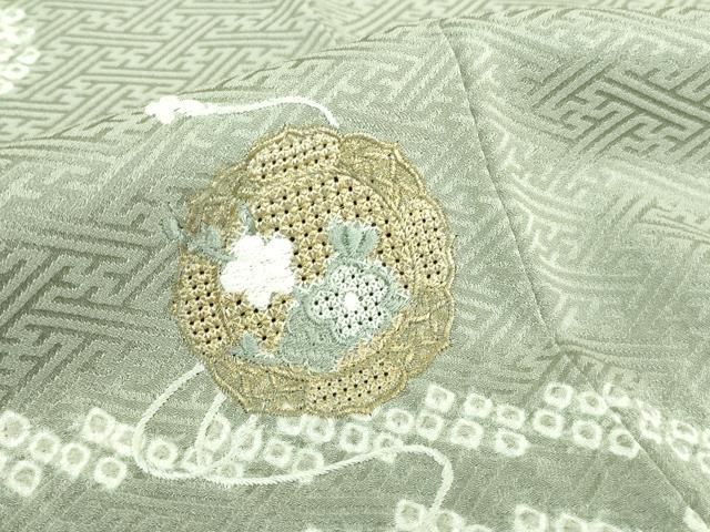 中国三大刺繍　スワトウ刺繍　総刺繍　訪問着　暈し染め　正絹　逸品　汕頭刺繍　付下 平和屋着物□中国三大刺繍 スワトウ刺繍 汕頭刺繍 訪問着 地紙