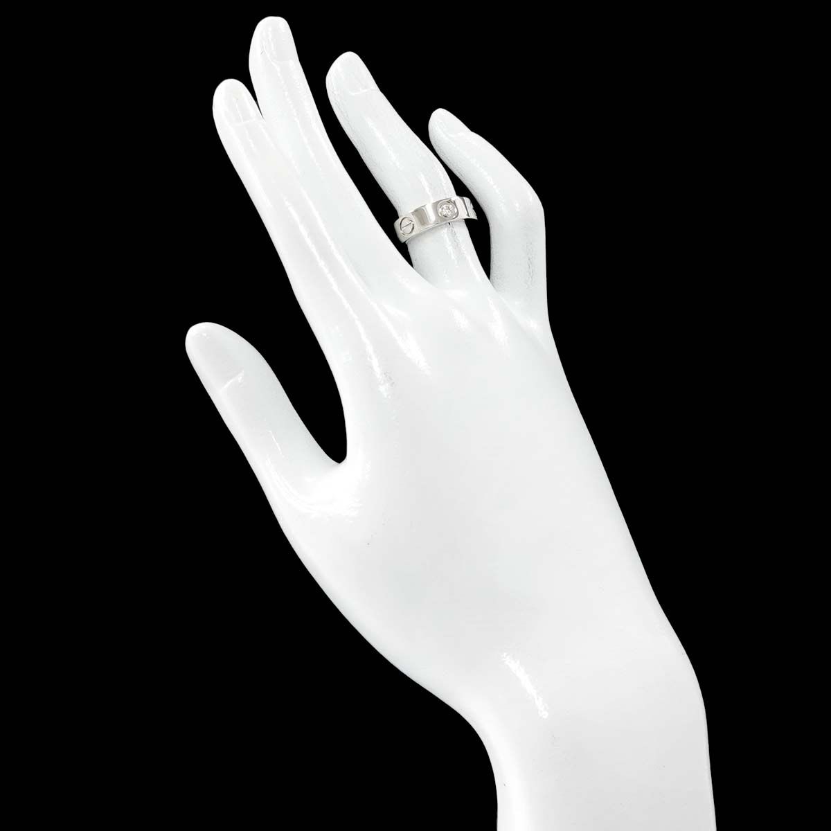 カルティエ Cartier ラブ #50 リング ダイヤ 1P Pt プラチナ LOVE 指輪  