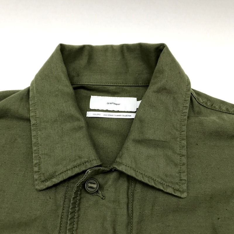 Graphpaper グラフペーパー　コットンモールスキンミリタリージャケット これからの時期にも重宝する、ミリタリージャケット。Graphpaper