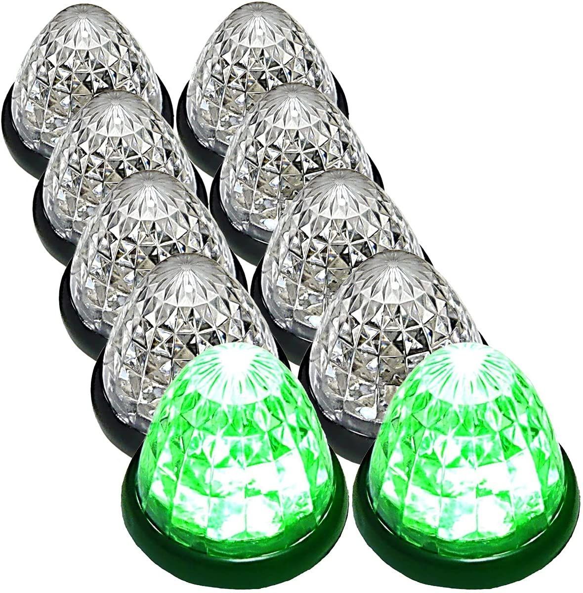 Customize（カスタマイズ） トラック用 マーカーランプ サイド マーカー 16LED 24V 用 標識 ランプ 汎用 10個 セット グリーン