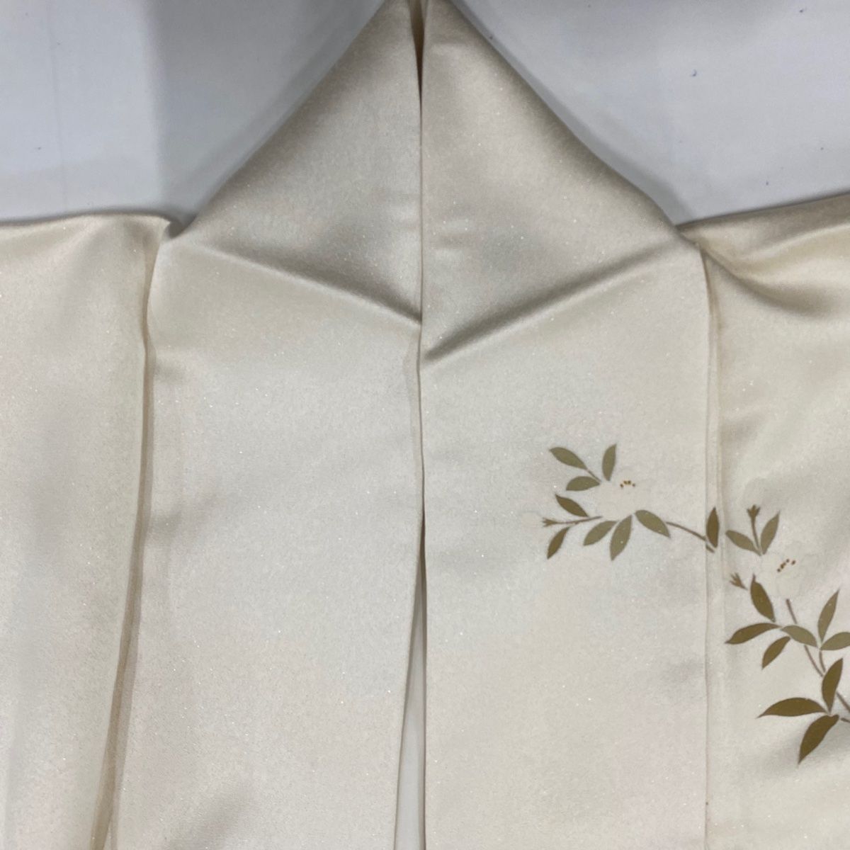 455 訪問着フルセット 正絹 くすみグリーン 灰緑 友禅 金彩 刺繍 暈し染め