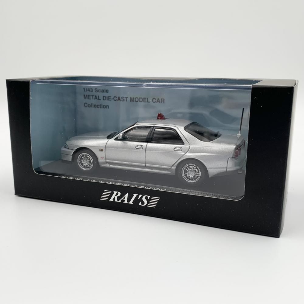 【中古】開封 ヒコセブン RAI'S レイズ 1/43 日産 スカイライン GT-R AUTECH VERSION 1998 埼玉県警察高速道路交通警察隊車両(覆面 銀)[17]