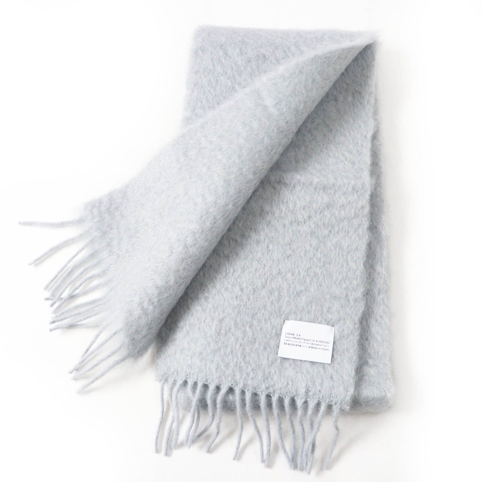 ロエベ モヘア ストール ホワイト アナグラム nm-1053) LOEWE