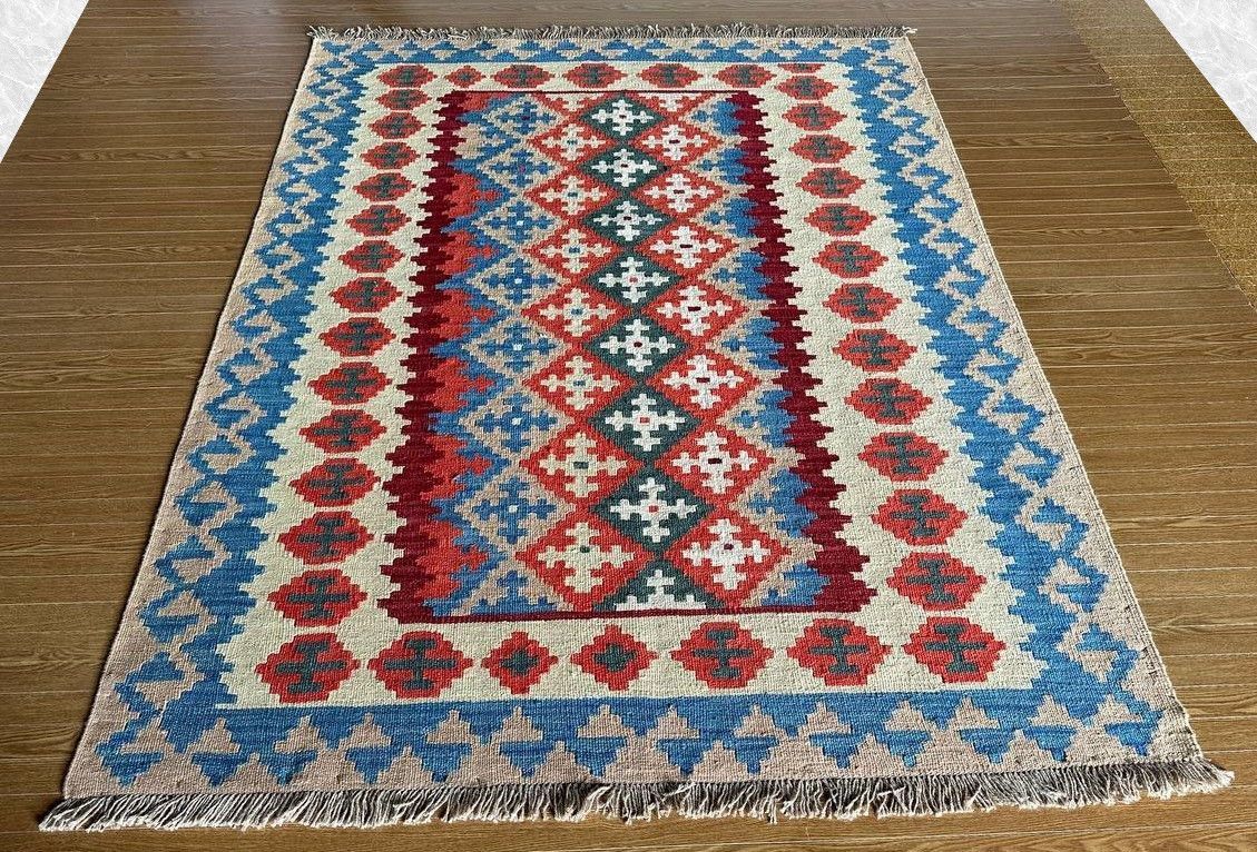 197×152】イラン直輸入シーラーズ産キリム・KILIM3045-50-H