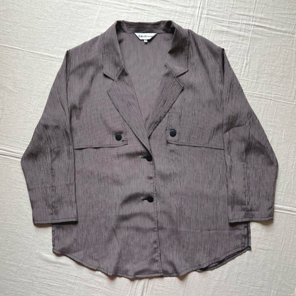 90s vintage 茶×黒チェック柄 上下セットアップ テーラードジャケット