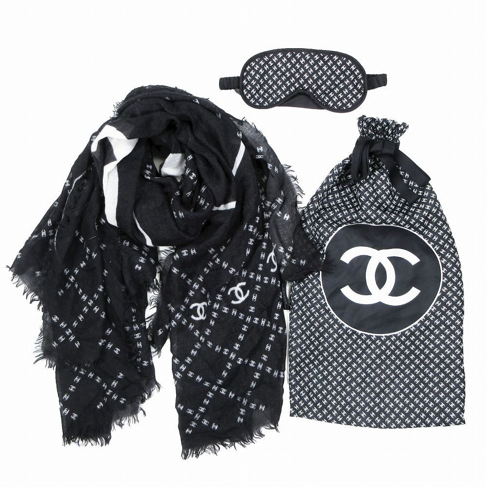 CHANEL シャネル ココマーク トラベルセット カシミア×シルク 巾着 