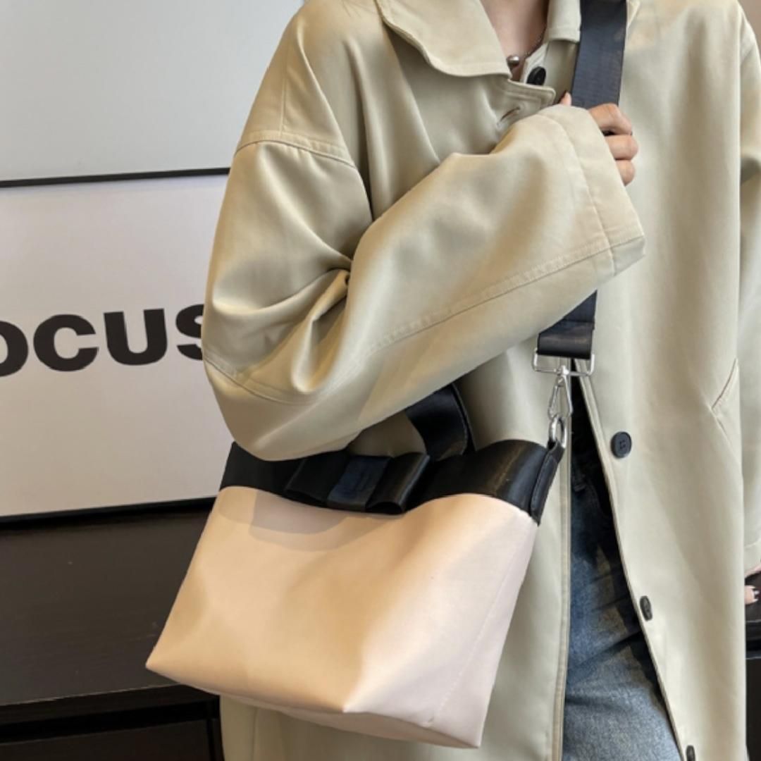 トートバッグ ショルダーバッグ ベージュ 黒 大容量 レディース 高見え