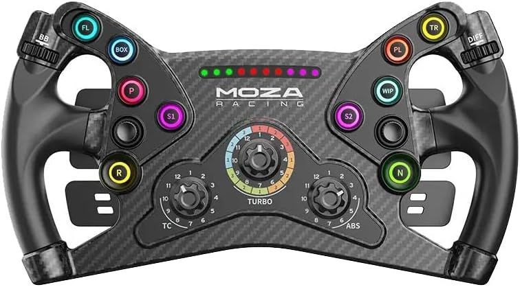 MOZA Racing KS Steering Wheel フォーミュラーホイール フォーミュラステアリング デュアルクラッチ 軽量化設計 RGBボタンを搭載